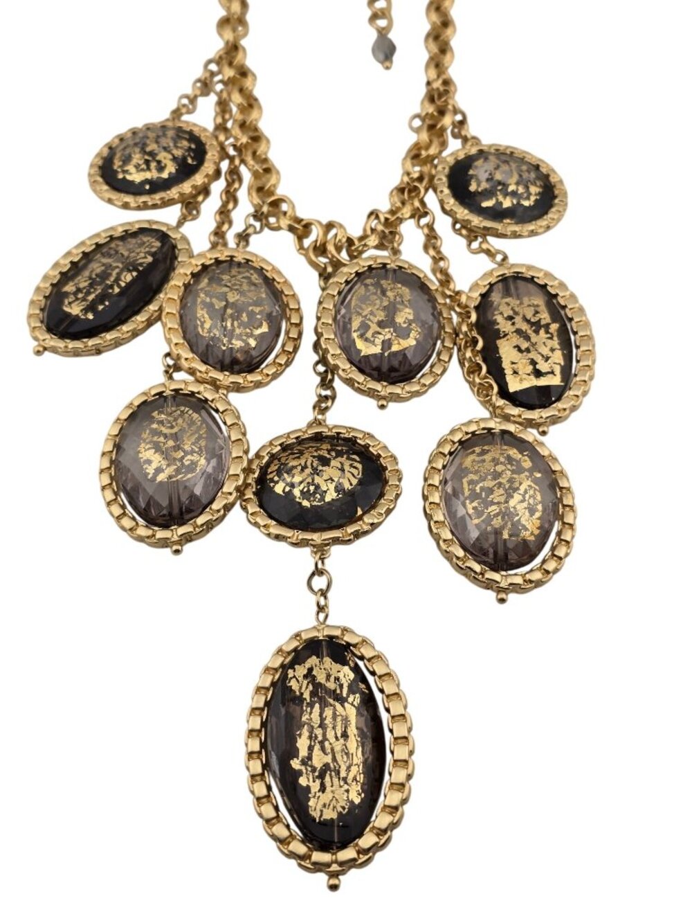 NWT Limited Edition Chicos Gold Foil Solstice Bib Necklace Statement Piece HEAVY - Picture 5 of 11